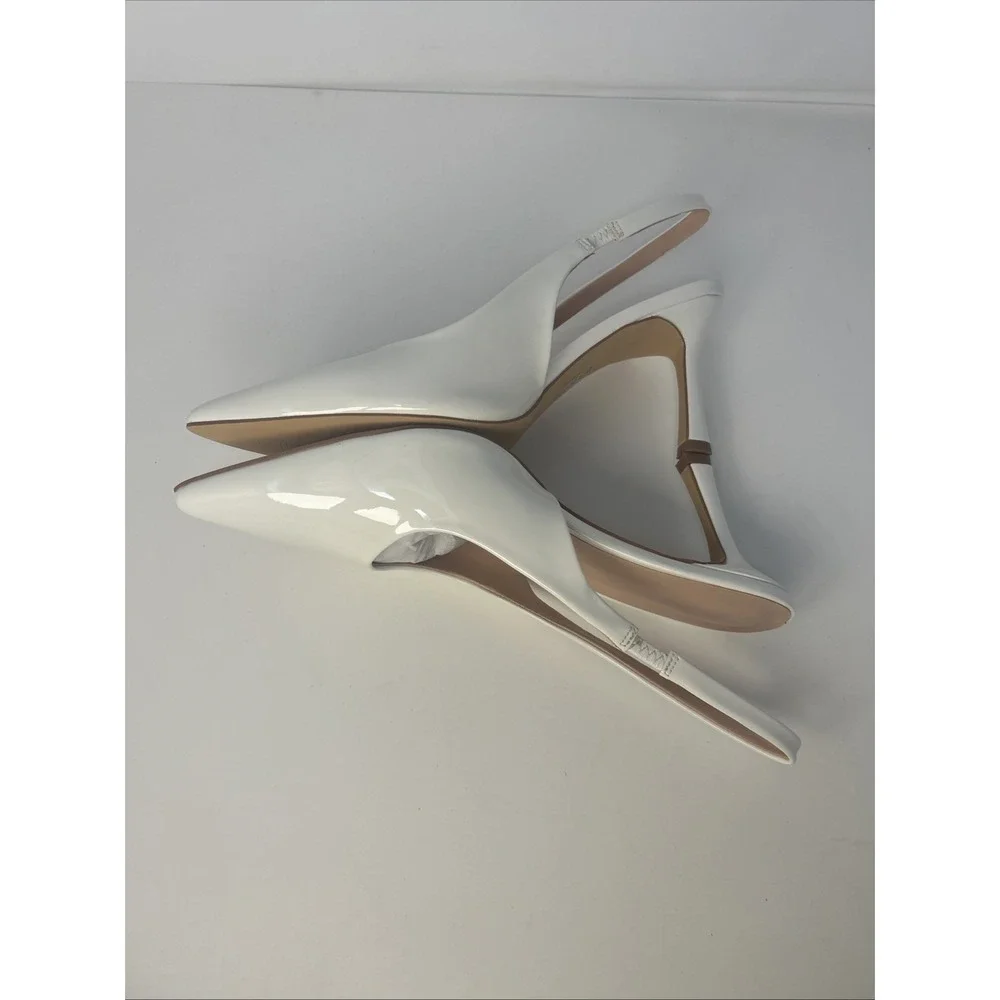 Elisabet Tang Women's Slingback Stiletto Pumps Pointed Closed Toe White Size 10